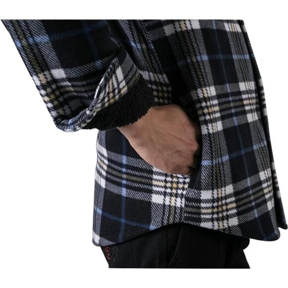 Men's Warm Sherpa Lined Fleece Flannel Shirt Jacket(All Sherpa Fleece Lined) - Picture 4 of 7
